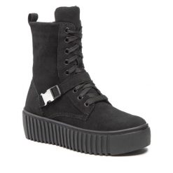 Botki Rage Age. Czarne botki Rage Age, bez wzorów, bez obcasa, na płaskiej podeszwie, bez zapięcia. Za 649.99 zł.
