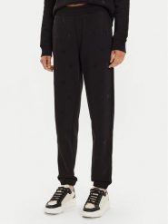 KARL LAGERFELD Spodnie dresowe 246W1009 Czarny Regular Fit. Czarne spodnie dresowe KARL LAGERFELD, s, bez wzorów, z bawełny. Za 499.99 zł.