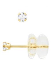 DYAMANT Złote kolczyki-wkrętki z cyrkoniami rozmiar: onesize. Szare kolczyki Dyamant, z cyrkonią, złote. Za 413.35 zł.