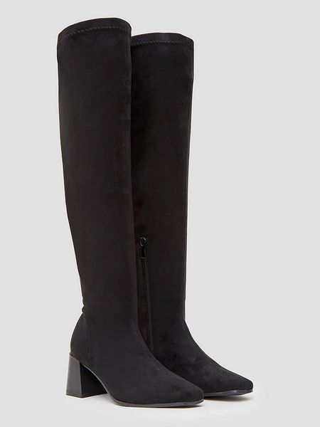 Belucci Kozaki w kolorze czarnym rozmiar: 38. Czarne kozaki Belucci, na zimę, bez obcasa, bez zapięcia. Za 171.28 zł.