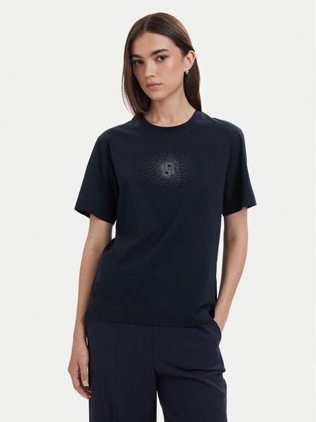 BOSS T-Shirt Elpha 50567045 Granatowy Regular Fit. Niebieskie t-shirty Boss, m, bez wzorów, z bawełny, bez kołnierzyka, bez ramiączek. Za 310.99 zł.