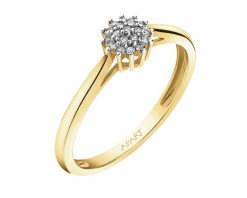 Pierścionek z żółtego złota z diamentami - 0,07 ct - próba 585. Żółte pierścionki Apart, z diamentem, złote. Za 2,290.00 zł.