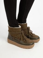 Bellucci Botki zimowe w kolorze ciemnozielonym rozmiar: 38. Zielone botki Bellucci, na zimę, bez wzorów, bez obcasa, bez zapięcia. Za 165.99 zł.