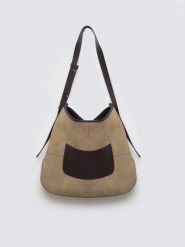 Torebka damska ze skóry naturalnej zamszowej beżowa Singaro 801. Brązowe torebki klasyczne Big Star, bez wzorów, ze skóry, zamszowe, bez dodatków. Za 399.99 zł.