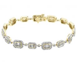Bransoletka z żółtego złota z diamentami - 18 cm - 2,54 ct - próba 585. Żółte bransoletki Apart, z diamentem, złote. Za 25,990.00 zł.
