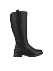 Rieker Oficerki Y9155-00 Czarny. Czarne kozaki Rieker, ze skóry, bez obcasa, na płaskiej podeszwie, bez zapięcia. Za 351.00 zł.