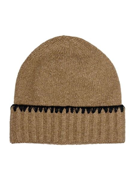 ONLY Czapka w kolorze jasnobrązowym rozmiar: onesize. Brązowe czapki Only, bez wzorów, ze splotem. Za 56.79 zł.