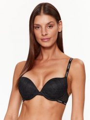 Guess Biustonosz push-up O3BC17 KBXA0 Czarny. Czarne biustonosze Guess, z aplikacjami, z syntetyku. Za 109.99 zł.