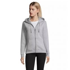 Damska bluza zapinana na zamek Sol's Spike. Szare bluzy SOL'S, s, bez wzorów, z bawełny, bez kaptura. Za 166.70 zł.