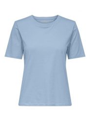 ONLY Koszulka w kolorze błękitnym rozmiar: XS. Niebieskie bluzki Only, xs, bez wzorów, z bawełny, bez kołnierzyka, bez ramiączek. Za 24.00 zł.