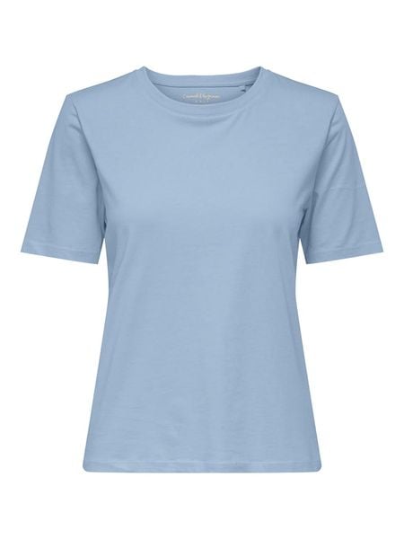 ONLY Koszulka w kolorze błękitnym rozmiar: M. Niebieskie bluzki Only, m, bez wzorów, z bawełny, bez kołnierzyka, bez ramiączek. Za 40.95 zł.