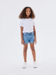 Name it Szorty dżinsowe - Slim fit - w kolorze niebieskim rozmiar: 98. Niebieskie szorty Name it, bez wzorów, klasyczne. Za 72.95 zł.