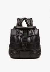 Czarny Pikowany Plecak w Stylu Puffer z Klapą i Ściągaczem Ruvitte. Czarne plecaki Born2be, bez wzorów, z dzianiny. Za 149.99 zł.