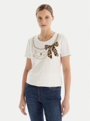 Fracomina T-Shirt FR25WT3004J40108 Biały Regular Fit. Białe t-shirty Fracomina, s, bez wzorów, z bawełny, bez kołnierzyka, bez ramiączek. Za 279.99 zł.