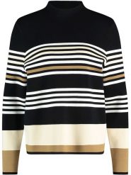 Gerry Weber Sweter w kolorze czarno-biało-karmelowym rozmiar: 42. Białe swetry Gerry Weber, bez wzorów, bez ramiączek. Za 250.95 zł.