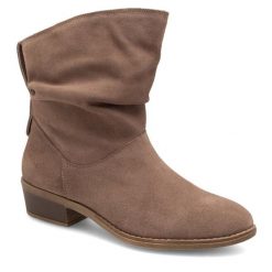 Botki Lasocki. Brązowe botki Lasocki, bez wzorów, bez obcasa, na słupku, bez zapięcia. Za 269.99 zł.