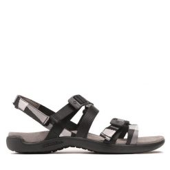 Sandały Merrell. Czarne sandały Merrell, bez wzorów, sportowe, bez obcasa, bez zapięcia. Za 269.99 zł.
