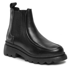 Sztyblety Tamaris. Czarne botki Tamaris, bez wzorów, bez obcasa, na płaskiej podeszwie, bez zapięcia. Za 499.99 zł.