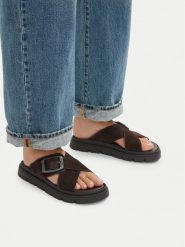 G-Star Raw Klapki CEO-WI16-MARS-02 Brązowy ciemny. Brązowe klapki G-Star, bez wzorów, ze skóry, bez obcasa. Za 133.99 zł.