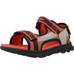 Sandały Geox J Sandal Airadyum B. Brązowe sandały Geox, bez wzorów, z syntetyku, sportowe, bez obcasa, bez zapięcia. Za 187.99 zł.