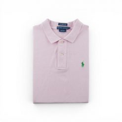 Second life - T-shirt damski Polo Ralph Lauren różowy - Jak nowy. Czerwone koszulki polo RALPH LAUREN, l, bez wzorów, z tkaniny, bez kołnierzyka, bez ramiączek. Za 127.76 zł.