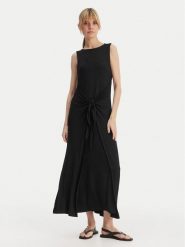 Emporio Armani Sukienka letnia EW003413 AF20240 UC001 Czarny Regular Fit. Czarne sukienki Emporio Armani, na lato, s, bez wzorów, z wiskozy, bez kołnierzyka, bez ramiączek. Za 739.99 zł.