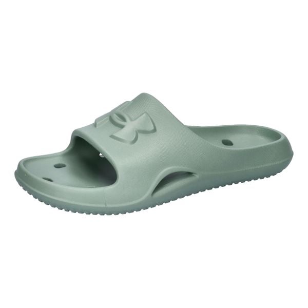 Klapki damskie Under Armour Locker V. Zielone klapki Under Armour, bez wzorów, bez obcasa. Za 105.40 zł.