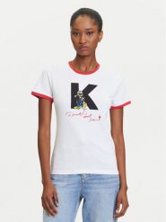 KARL LAGERFELD T-Shirt A3W17089 Biały Regular Fit. Białe t-shirty KARL LAGERFELD, m, bez wzorów, z bawełny, bez kołnierzyka, bez ramiączek. Za 429.99 zł.