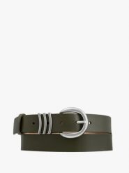 Zielony pasek ze skóry licowej. Zielone paski Ryłko, bez wzorów, ze skóry, eleganckie. Za 129.99 zł.