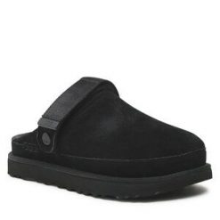 Klapki Ugg. Czarne klapki UGG, bez wzorów, bez obcasa. Za 589.99 zł.