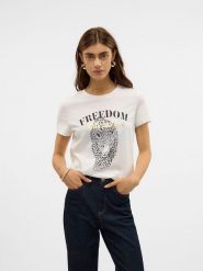 Vero Moda Koszulka w kolorze czarnym rozmiar: XS. Białe bluzki Vero Moda, xs, bez wzorów, z bawełny, bez kołnierzyka, bez ramiączek. Za 52.79 zł.