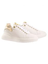 Högl Skórzane sneakersy w kolorze kremowym na koturnie rozmiar: 40. Brązowe trampki Högl, bez wzorów, bez zapięcia. Za 440.45 zł.