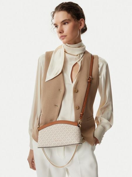 MICHAEL Michael Kors Torebka 30S6G13C5B Kremowy. Białe torebki klasyczne MICHAEL Michael Kors, bez wzorów, ze skóry, bez dodatków. Za 712.99 zł.