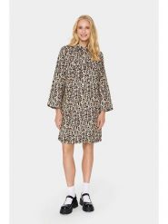 SAINT TROPEZ Sukienka "Zeeka" w kolorze jasnobrązowo-czarno-beżowym rozmiar: L. Brązowe sukienki Saint Tropez, l, bez wzorów, bez kołnierzyka, bez ramiączek, mini. Za 152.99 zł.