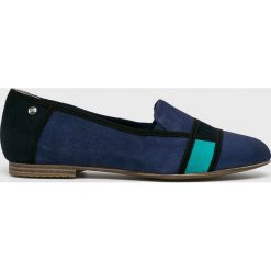 Tamaris - Baleriny. Niebieskie baleriny Tamaris, bez wzorów, z gumy, z okrągłym noskiem, bez obcasa. W wyprzedaży za 179.90 zł.