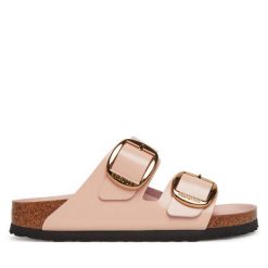 Klapki Birkenstock. Czerwone klapki Birkenstock, bez wzorów, bez obcasa. Za 719.99 zł.