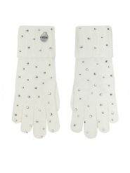 Guess Rękawiczki Damskie AW5215 POL02 Biały. Białe rękawiczki Guess, z aplikacjami, z dzianiny. Za 199.99 zł.