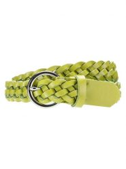 Herrlicher Skórzany pasek "Fluffy" w kolorze limonkowym rozmiar: 90. Zielone paski Herrlicher, bez wzorów, z materiału. Za 78.99 zł.
