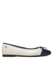 Tommy Hilfiger Baleriny Toe Cap Leather Ballerina FW0FW08759 Beżowy. Brązowe baleriny TOMMY HILFIGER, bez wzorów, ze skóry, bez obcasa. Za 439.99 zł.