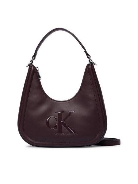 Calvin Klein Torebka Bold Ck Small Crescent Bag LV04F3561G Bordowy. Czerwone torebki klasyczne Calvin Klein, bez wzorów, ze skóry, bez dodatków. Za 365.99 zł.