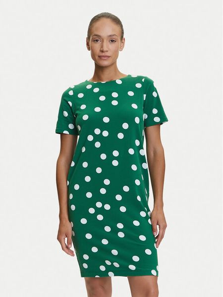 Tatuum Sukienka codzienna Koa T2505.207 Zielony Regular Fit. Zielone sukienki Tatuum, na co dzień, s, bez wzorów, z bawełny, bez kołnierzyka, bez ramiączek, proste. Za 139.99 zł.