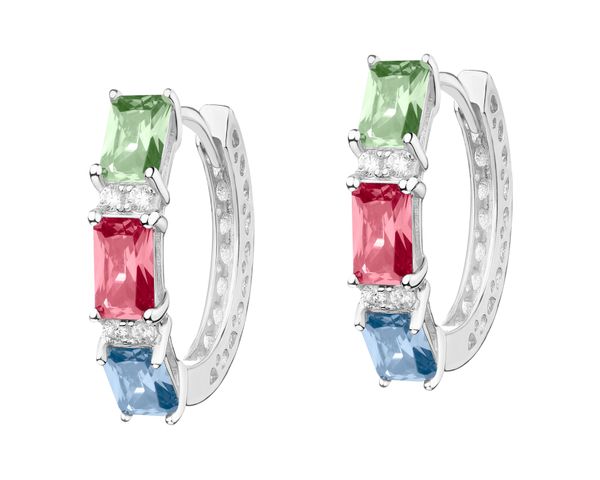 Kolczyki srebrne z cyrkoniami - koła. Szare kolczyki Apart, z cyrkonią, srebrne. Za 149.00 zł.