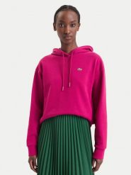Lacoste Bluza SF7612 Różowy ciemny Oversize. Czerwone bluzy Lacoste, bez wzorów, z bawełny, bez kaptura. Za 594.99 zł.