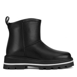 Botki Gino Rossi. Czarne botki Gino Rossi, bez wzorów, bez obcasa, na płaskiej podeszwie, bez zapięcia. Za 439.99 zł.