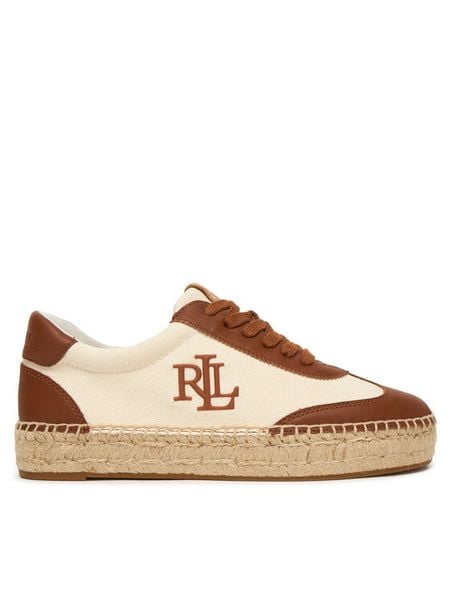 LAUREN RALPH LAUREN Espadryle Luize 802P04428003 Biały. Białe espadryle Lauren Ralph Lauren, bez wzorów, ze skóry, bez obcasa, bez zapięcia. Za 729.99 zł.