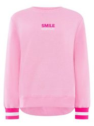 Zwillingsherz Bluza "Smile Everyday" w kolorze jasnoróżowym rozmiar: L/XL. Różowe bluzy Zwillingsherz, l, bez wzorów, bez kaptura. Za 159.95 zł.