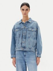 Mustang Kurtka jeansowa Arcata 1016219 Niebieski Loose Fit. Niebieskie kurtki Mustang, xs, bez wzorów, z bawełny, bez kaptura. Za 379.99 zł.