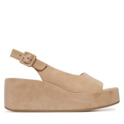 Sandały HÖGL. Brązowe sandały Högl, bez wzorów, bez obcasa, na koturnie, bez zapięcia. Za 739.99 zł.