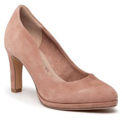 Półbuty Tamaris. Czerwone czółenka Tamaris, bez wzorów, bez obcasa, na obcasie, bez zapięcia. Za 303.99 zł.