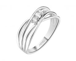 Pierścionek srebrny z cyrkoniami. Szare pierścionki Apart, z cyrkonią, srebrne. Za 199.00 zł.